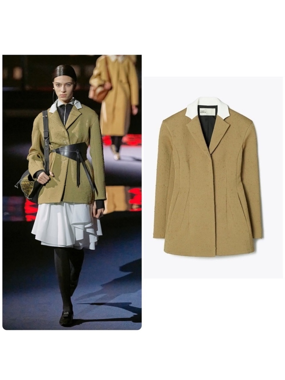 New TORY BURCH Tailored Bouclé wool blend Blazer Jacket